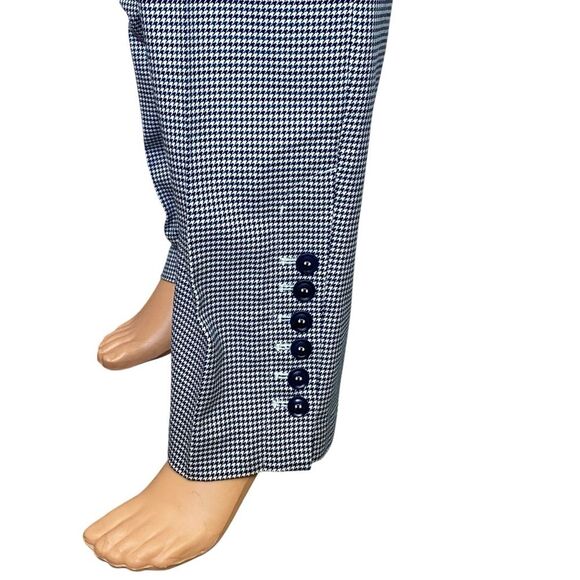 Talbots Houndstooth Dress Pants Womens Size 12 Side Pockets Button Detail - Picture 3 of 6